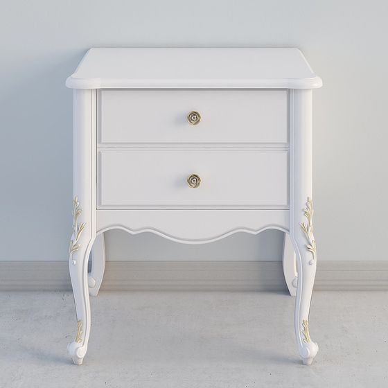 Elegant French Nightstand 3D model