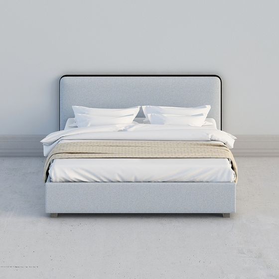 Stylish Low-Poly Bed Frame 3D model for Modern Spaces