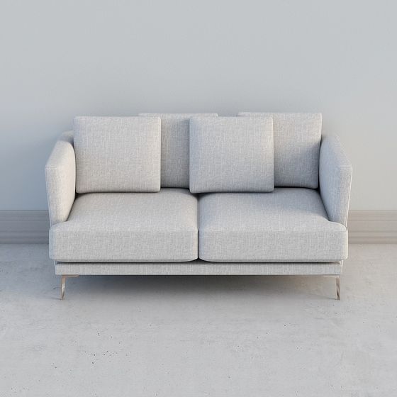 Stylish Low-Polygon Sofa 3D model for Modern Interiors