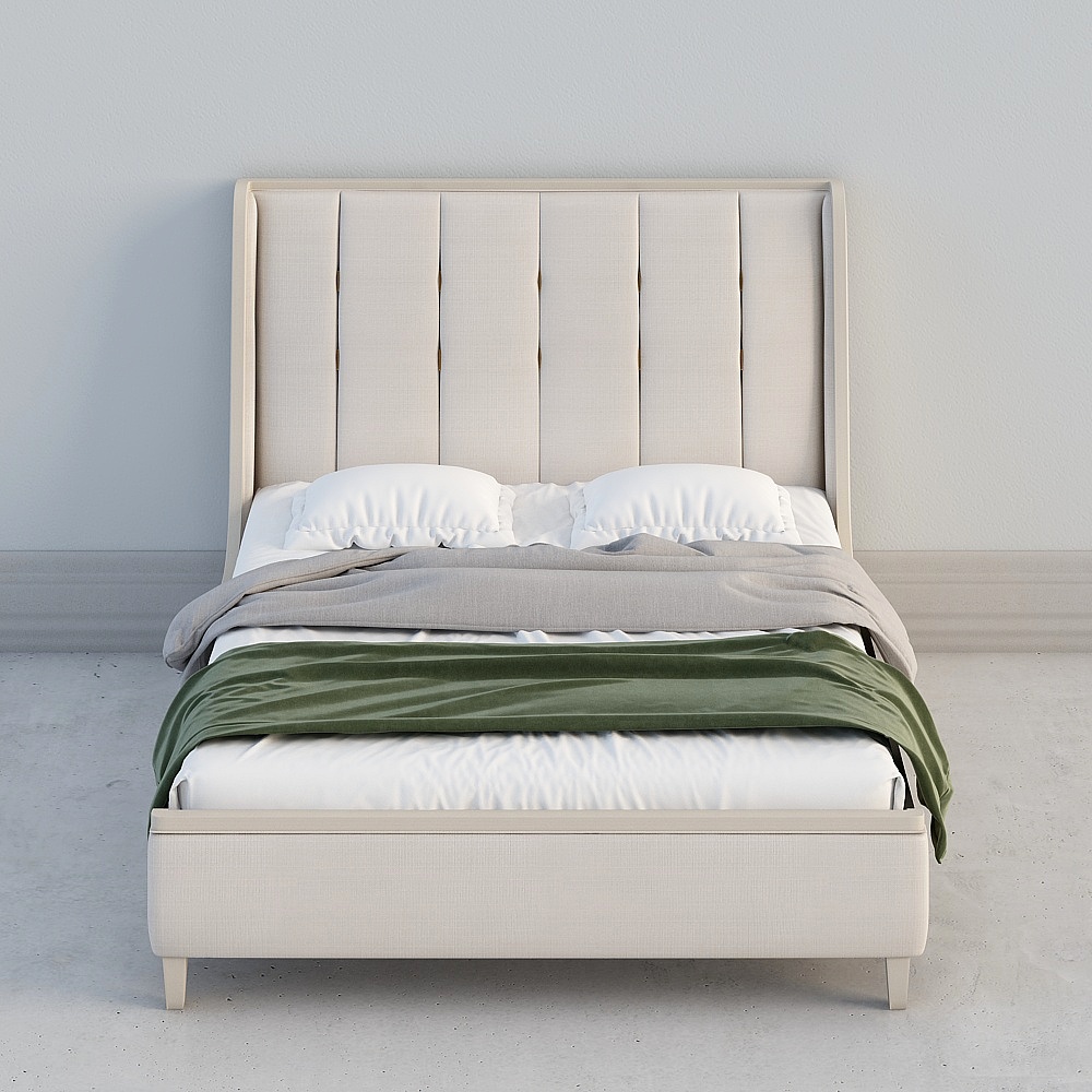 Berry light and luxurious wooden bed fabric soft-pack double bed modern simple master bedroom small family type 380F-1