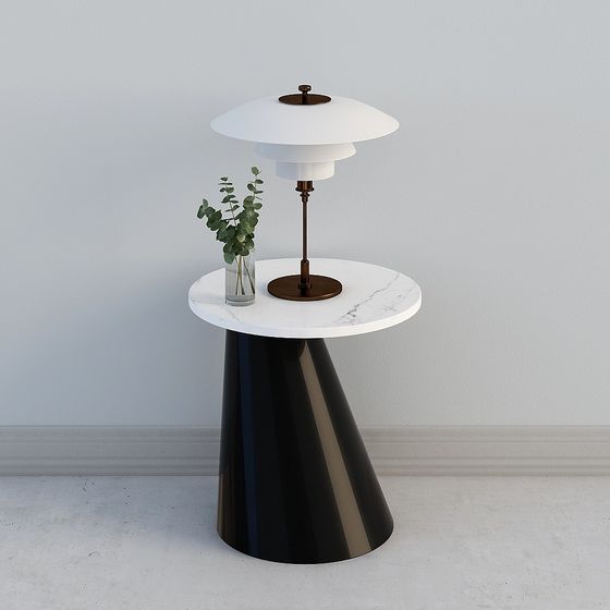 Window Side Table Poly Model Minimalist Low-Poly Side Table – Nordic Marble Design