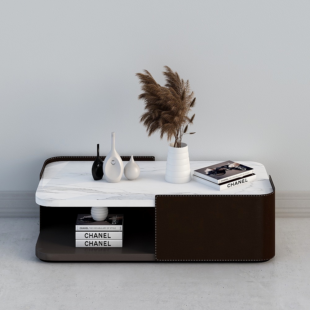 Elegant Marble Coffee Table 3D Model