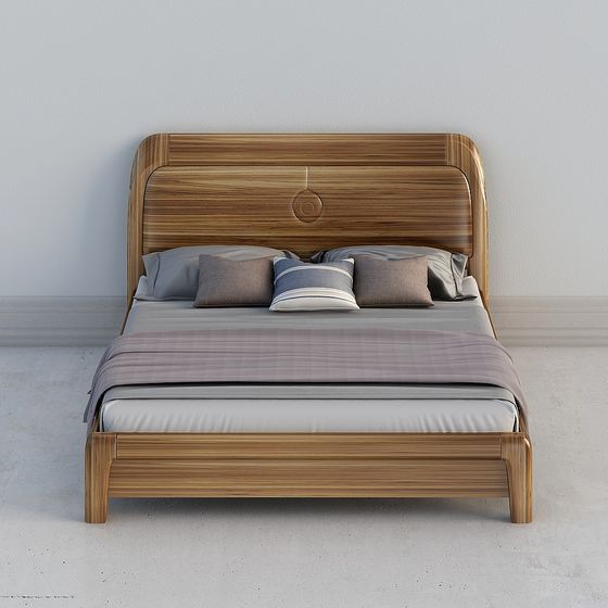Elegant Low-Poly Bed 3D model for Modern Interiors