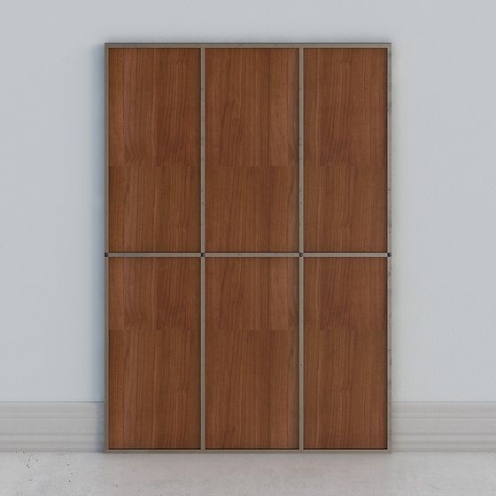 Stylish Wooden Partition Door 3D model for Modern Spaces