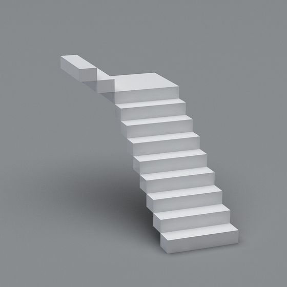Modern Minimalist Low Poly Staircase 3D model