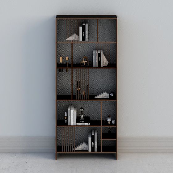 Chic Low-Polygon 3D Bookshelf Model for Modern Interiors