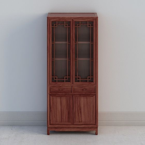 Elegant Chinese Style Bookshelf 3D model