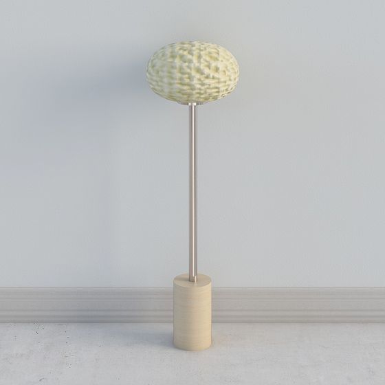 Elegant Low-Polygon Floor Lamp 3D model
