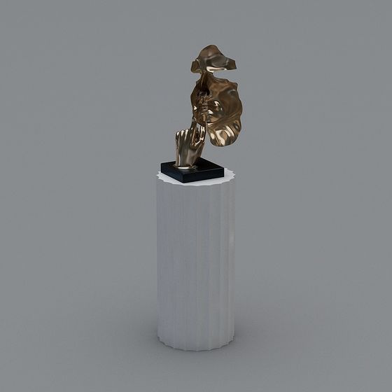 Unique Metallic Sculpture 3D model