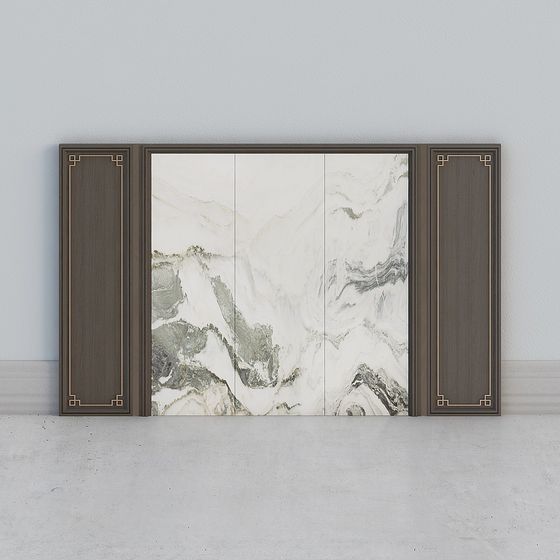 Stylish Marble Screen 3D model for Interiors