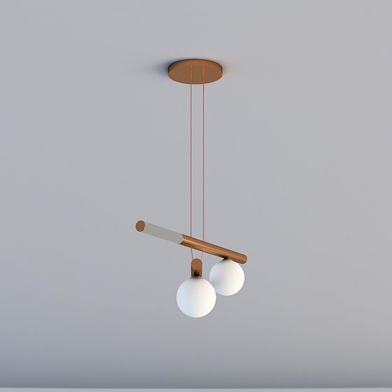 Elegant Minimalistic Chandelier 3D model for Modern Interiors