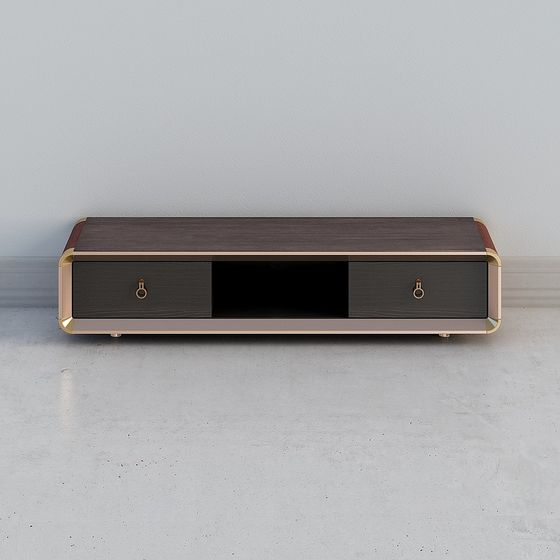 Elegant Low-Poly TV Cabinet 3D model