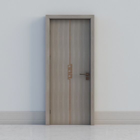 Luxurious Grey Wood Textured Door 3D model