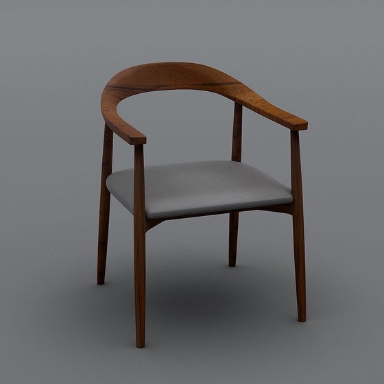 Elegant Curved Chair 3D model for Various Spaces