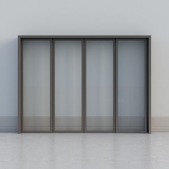 Sleek Glass Sliding Door 3D model