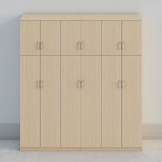 Elegant Low-Poly Wardrobe 3D model for Modern Interiors