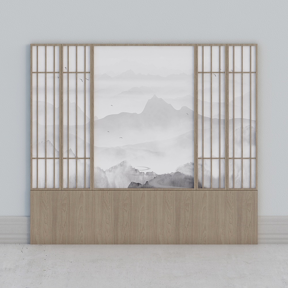 Ink Landscape Screen 3D model