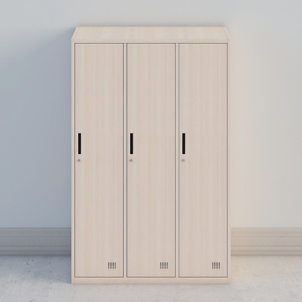 Light cherry wood 3-door wardrobe 1200 wide