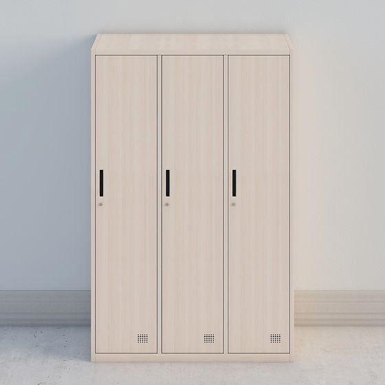 Minimalist Three-Door Wardrobe 3D model