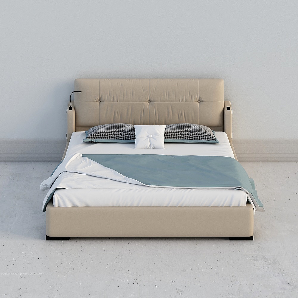 Ness Modern Minimalist Fabric Leather 1.8m bedroom multi-functional bedside storage soft bag 381H