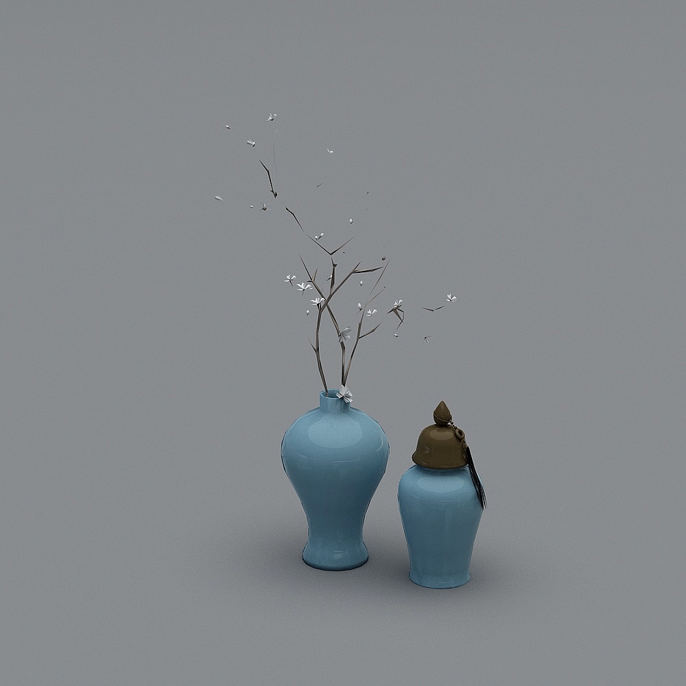 New Chinese pendulum (7) blue vase