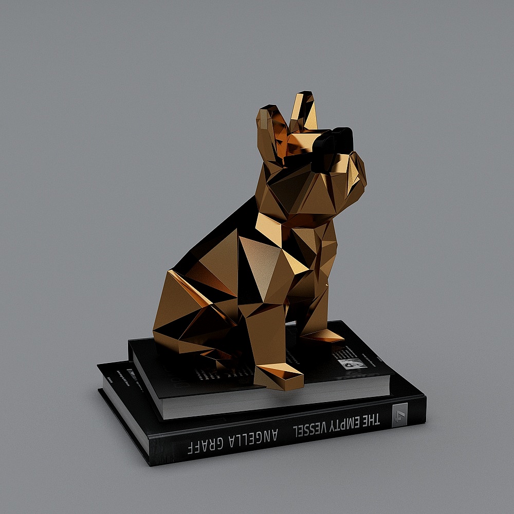 Low Poly Bulldog 3D Model Design