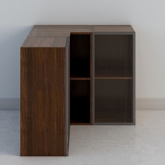 Urban Corner Bookshelf 3D model for Modern Spaces