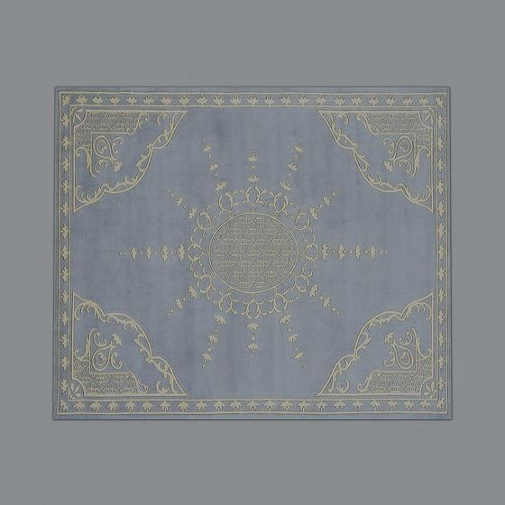 Chic Blue 3D Carpet Model for Interior Designs