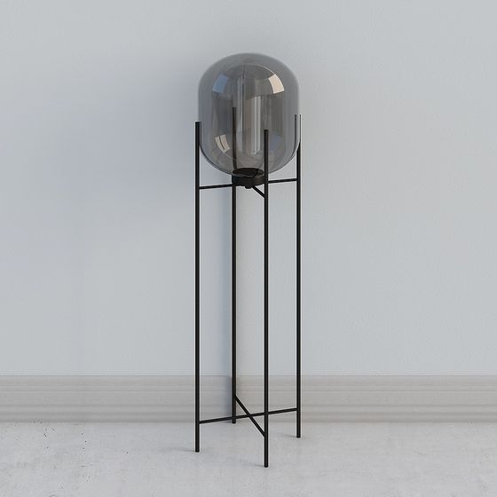 Glass Shade Floor Lamp 3D model