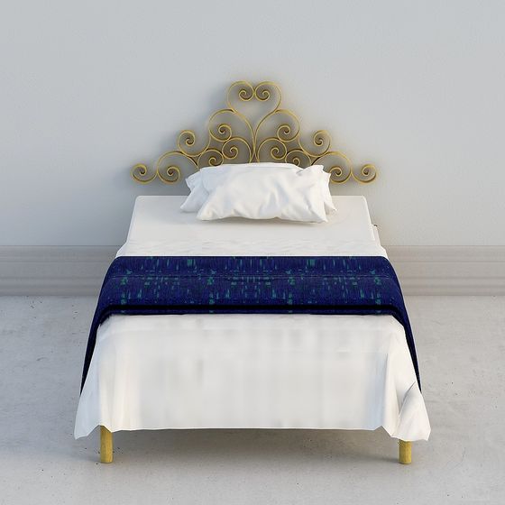 Glam Scroll Bed 3D Model