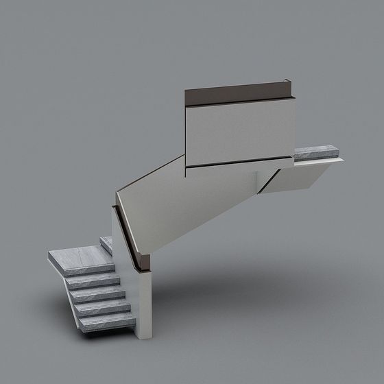Elegant Low-Polygon 3D Stair Model for Modern Applications