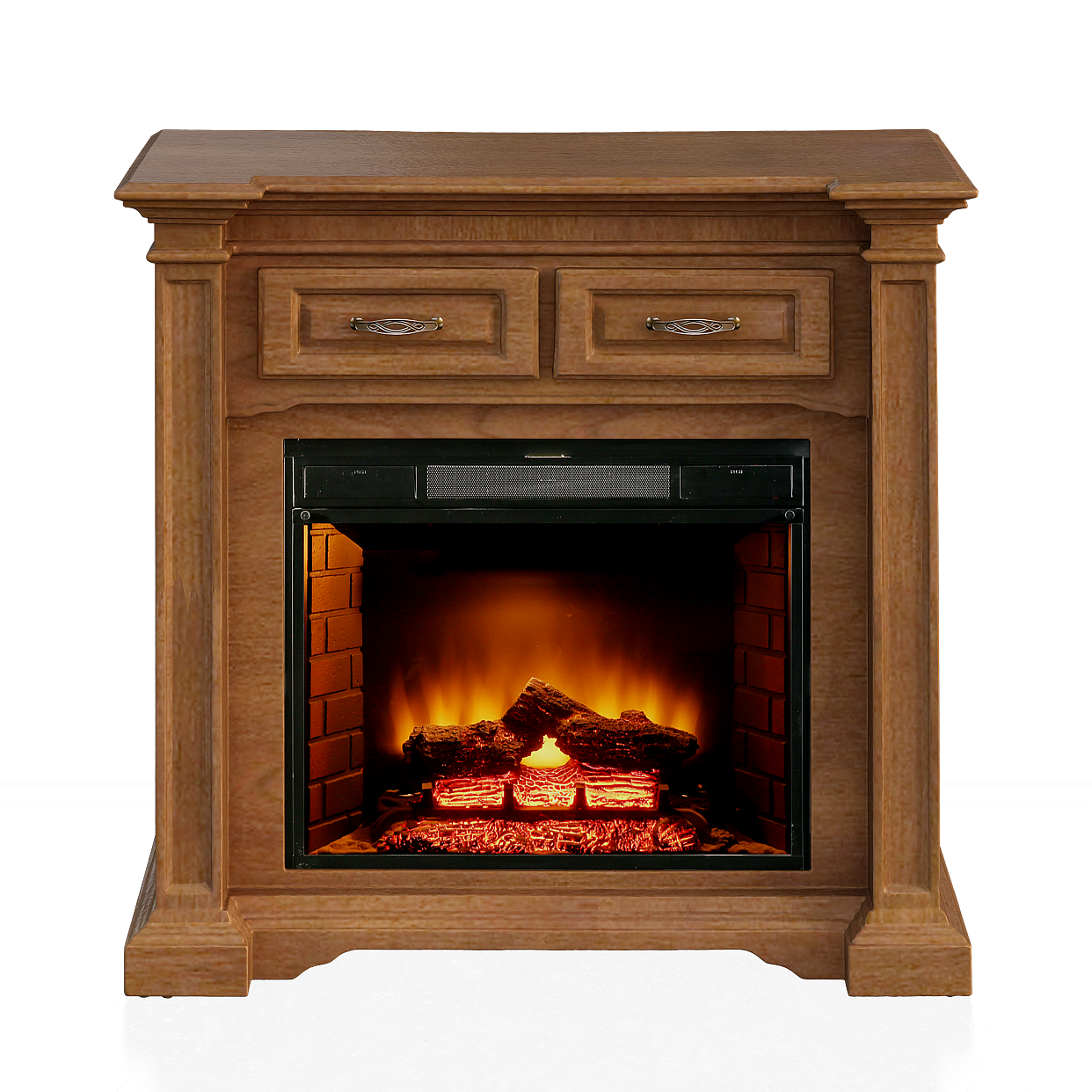 Stylish Low-Poly Fireplace 3D Model – Cozy Wooden Design
