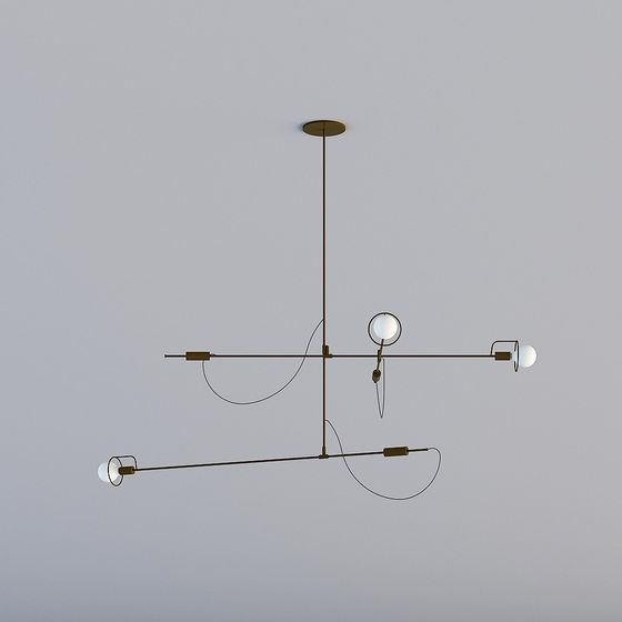 Stylish Low-Polygon Chandelier 3D Model