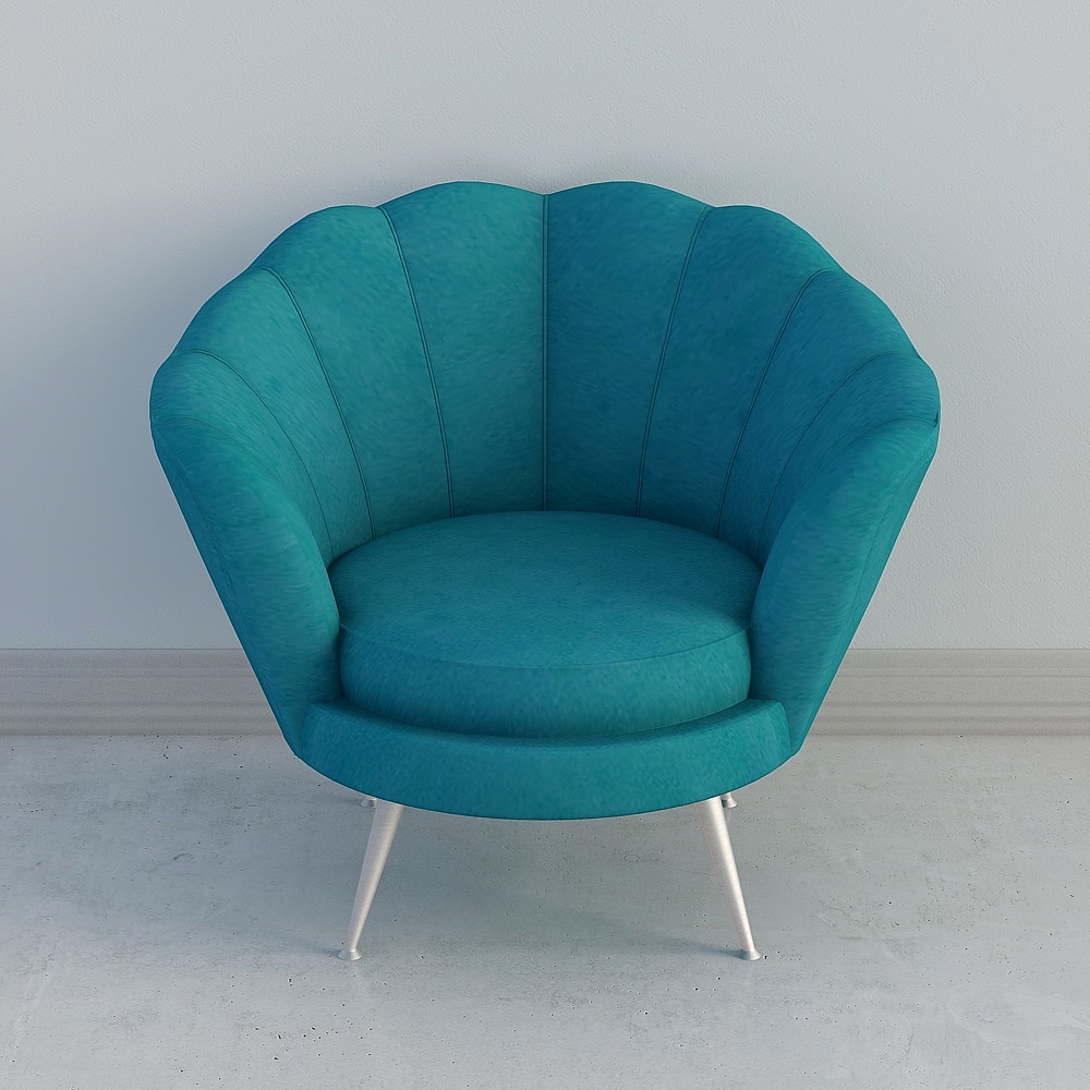 Unique Low-Polygon Shell Chair 3D model