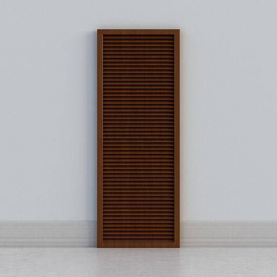 Elegant Low-Poly Wooden Door 3D model for Modern Interiors