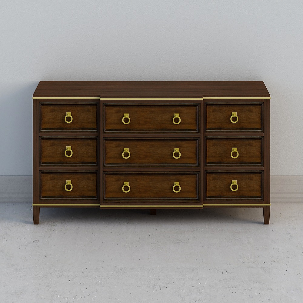 Uefa Art Plato/American Light Luxury Living Room Drawer Nine Bucket Cabinet Wooden Bedroom Bucket Cabinet 185S-13