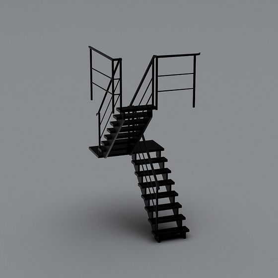 Industrial Wind Spiral Staircase 3D model