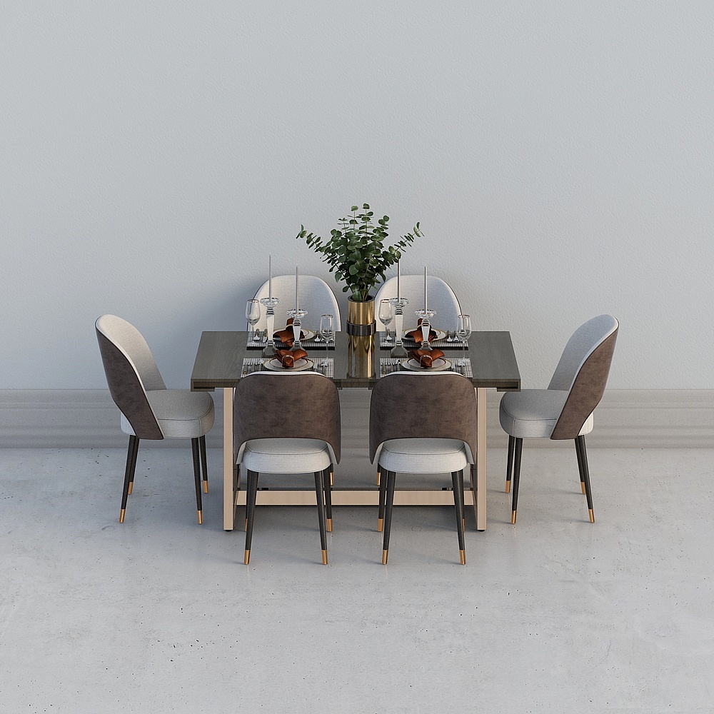 A panoramic dining table in a modern guest restaurant