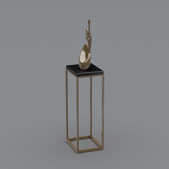 Abstract Dancer Low Poly Sculpture 3D model