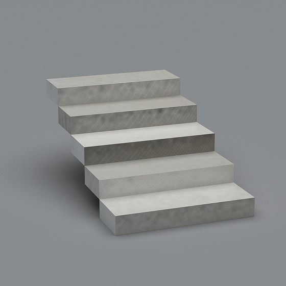Sleek Low-Polygon Concrete Staircase 3D model