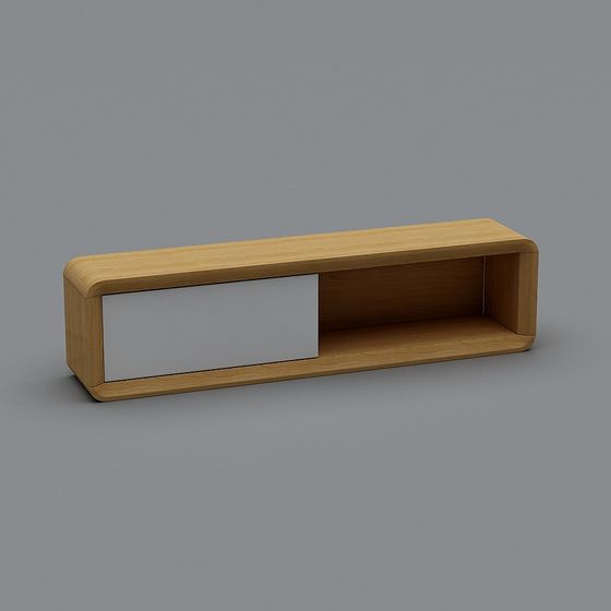 Wooden Wall-mounted Shelf 3D model - Modern Minimalist Design