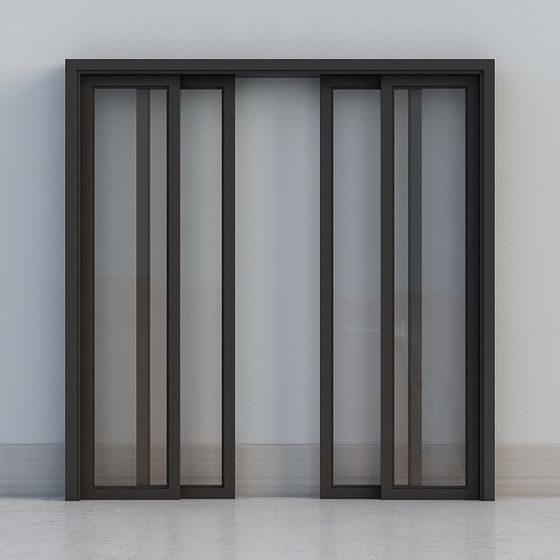 Modern Glass Sliding Door 3D model