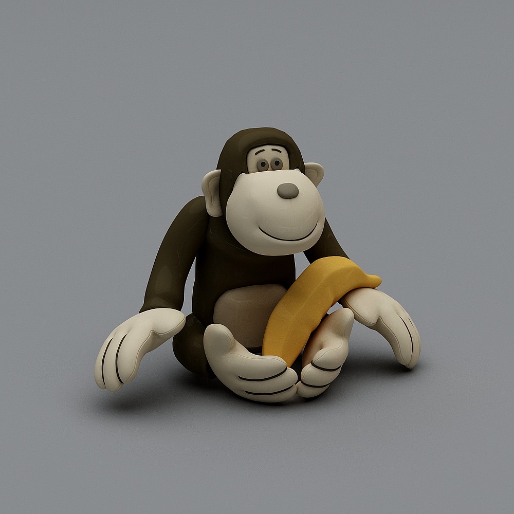 Banana Buddy Low-Poly 3D Model