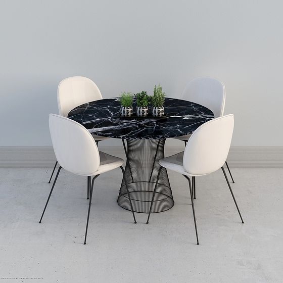 Urban Living Room Table and Chair Set 3D model