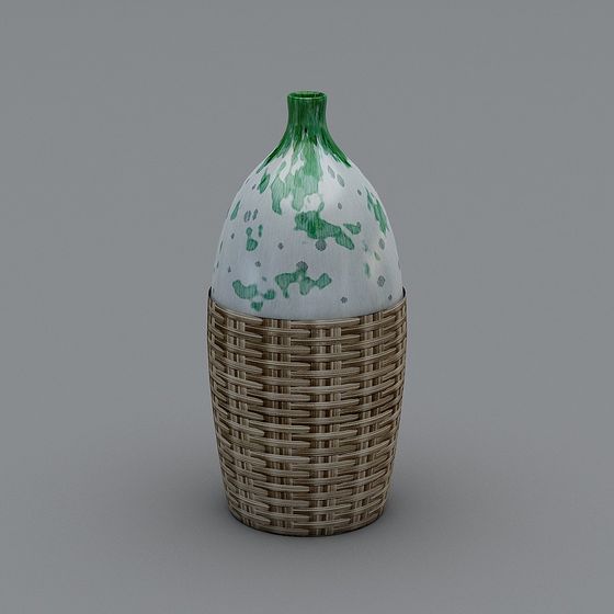 Woven Green Vase 3D model