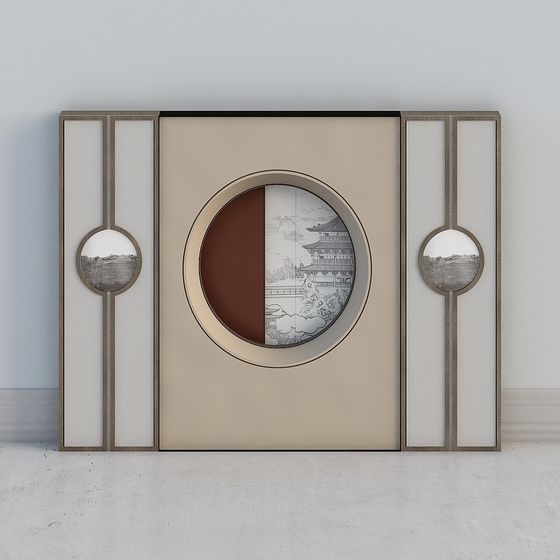 Oriental Round Window 3D model