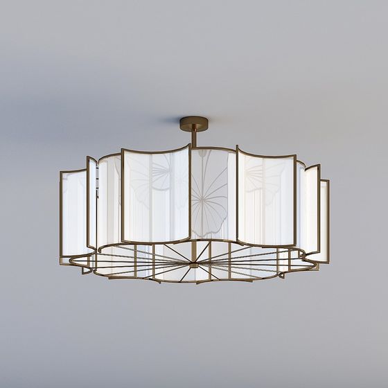 Elegant Minimalist Chandelier 3D model
