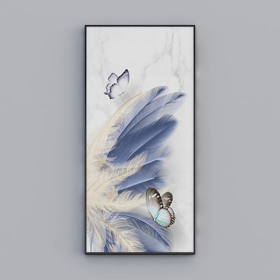 Feather and Butterfly 3D model