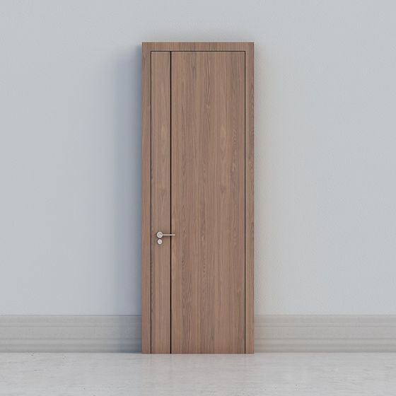 Elegant Low-Poly Wooden Door 3D model