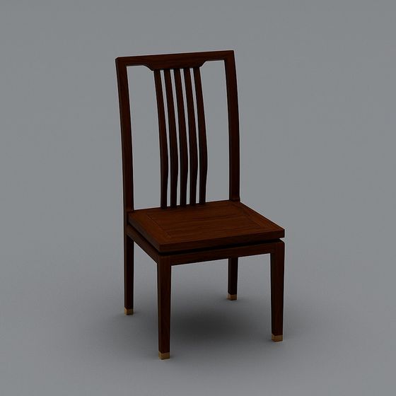 Classic Wooden Chair 3D model with Unique Charm